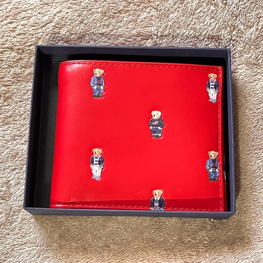 Polo by Ralph Lauren Red Bear Motif Card Holder